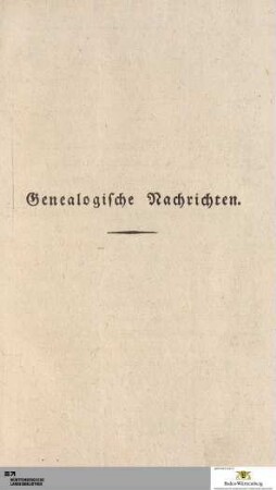 Genealogische Nachrichten