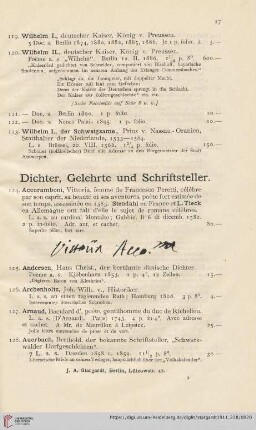 Dichter, Gelehrte und Schriftsteller (Nr. 124 - 466)