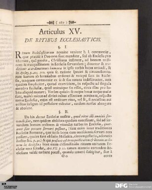 Articulus XV. De Ritibus Ecclesiasticis.