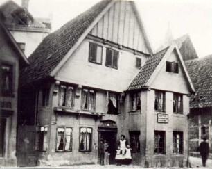Blick in die Krumme Str. / Haus von Leopold Zunz. Detmold. Krumme Str. Papierabzug