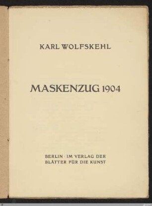 Maskenzug 1904