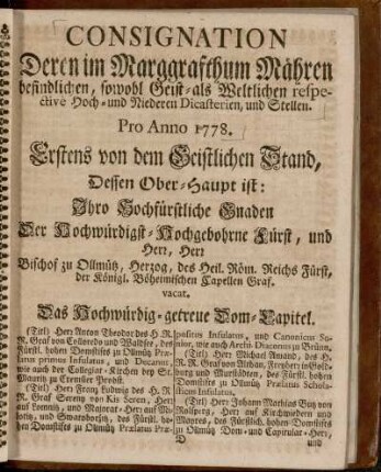 Erstens von dem Geistlichen Stand,[...]