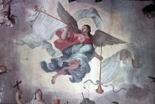 Fama, umgeben von Allegorien der Wissenschaften