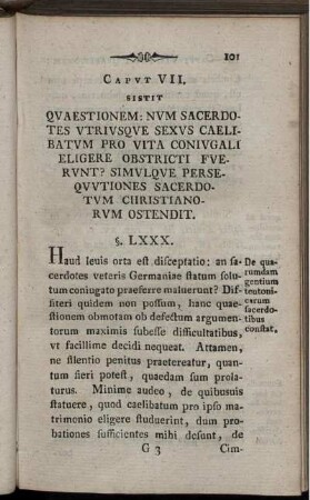 Caput VII. Sistit Quaestionem: Num Sacerdotes Utriusque Sexus Caelibatum Pro Vita Coniugali Eligere Obstricti Fuerunt? ...