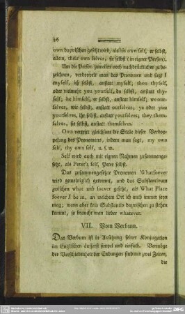 VII. Vom Verbum