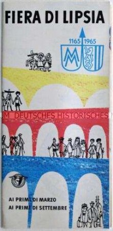 Informationsschrift des Messeamtes zur Jubiläumsmesse "800 Jahre Leipziger Messe" (italienisch)