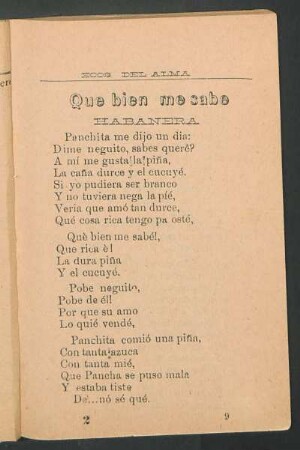 Qué bien me sabe : Habanera