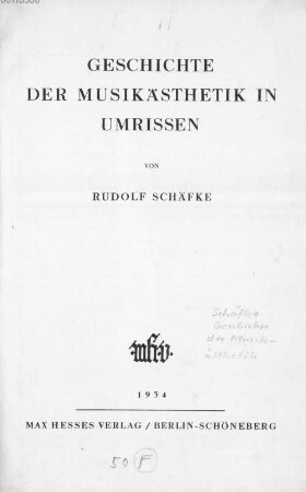 Geschichte der Musikästhetik in Umrissen