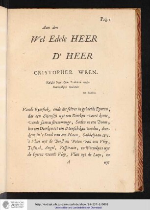 Waar in gehandeld werd vande Eyerstok, ende derselver ingebeelde Eyeren, dat een Mensch uyt een Dierken voort komt, vande samen stremminge, Saden in een Boom, hoe Dierken in 't Saad van een Haan, Cabbeljaau etc.
