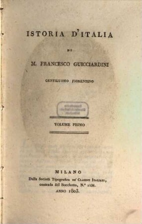 Istoria d'Italia, 1
