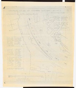 Biggetalsperre, Kreis Olpe: Bepflanzungsplan für Abschnitt 4 (Landstraße I.O. 563 von Attendorn nach Olpe, Baulos 6): Lageplan 1:250