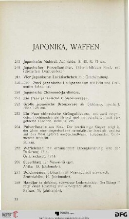 Japonika, Waffen (Nr. 245-276)