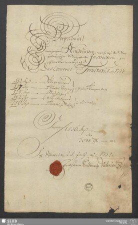 Verzeichnüß Dererjenigen Außbeuthen, welche bey der Obergebürgischen Oberzehenden Inspection geschloßen worden ... Das Qvartal Trinitatis a[nn]o 1737. ... Schlettau den 25. July a[nn]o 1737 - XVII 103 4. (1737,T)