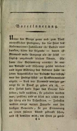 Predigt, am Tage der dritten Reformations-Jubelfeier, den 31. Oktober 1817 Abends, gehalten in der Evangel. Kirche zu Cöln am Rhein