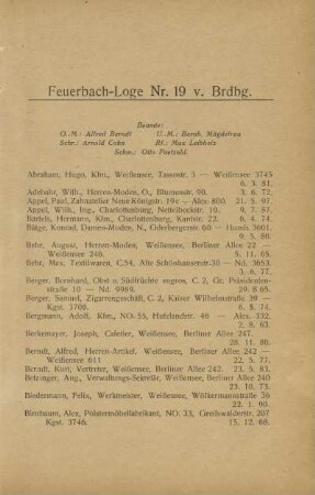 Feuerbach-Loge Nr. 19 v. Brdbg.