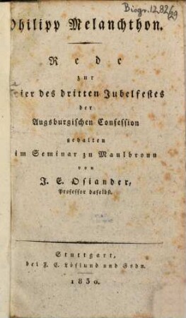 Philipp Melanchthon : Rede