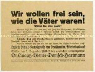 Aufruf des Deutschnationalen Arbeiterbundes zur Reichstagswahl am 7. Dezember 1924