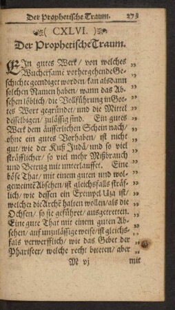 (CXLVI.) Der Prophetische Traum.