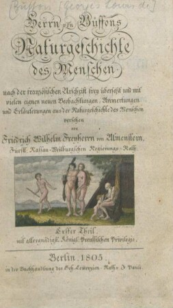 1: Herrn von Büffons Naturgeschichte des Menschen