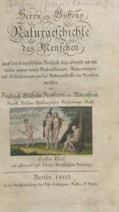 1: Herrn von Büffons Naturgeschichte des Menschen
