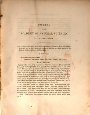 Journal of the Academy of Natural Sciences of Philadelphia. 4. 1858/60