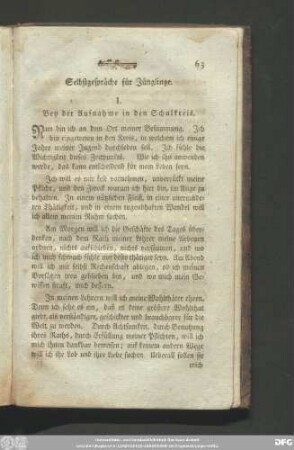 Selbstgespräche für Jünglinge.