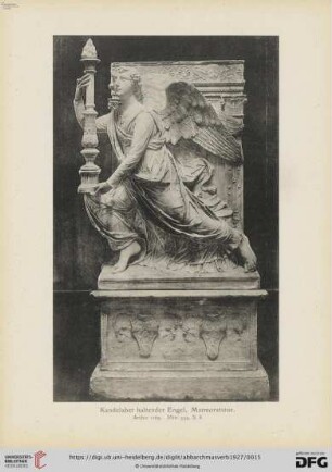 13. Kandelaber haltender Engel, Marmorstatue