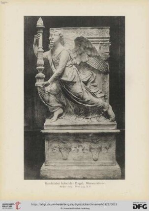 13. Kandelaber haltender Engel, Marmorstatue