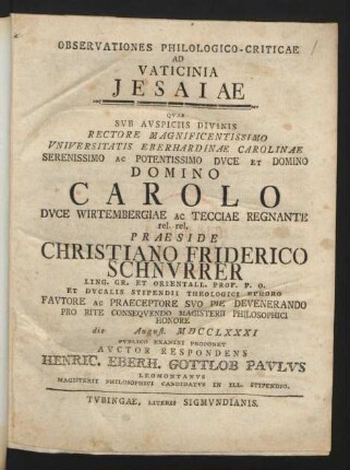 Observationes Philologico-Criticae Ad Vaticinia Jesaiae