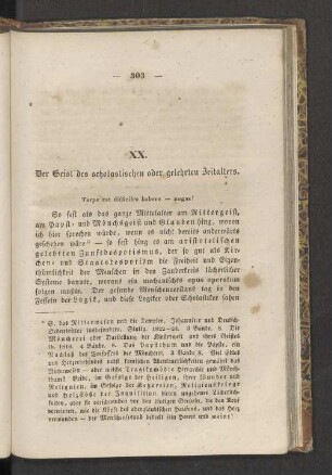 XX. Der Geist des scholastischen oder gelehrten Zeitalters.