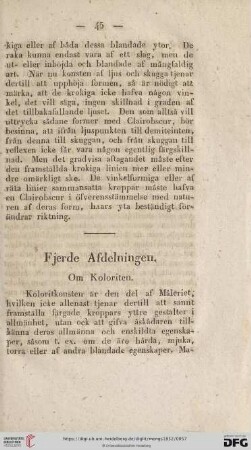 Fjerde Afdelningen. Om Koloriten