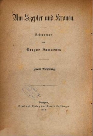 Um Szepter und Kronen : Zeitroman, 2,3. Europäische Minen und Gegenminen