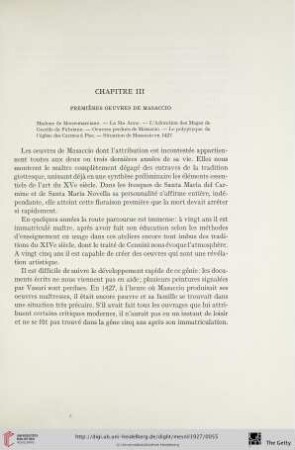 Chapitre III: Premières oeuvres de Masaccio