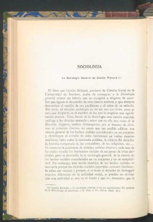 Sociología : La sociología general de Gastón Richard