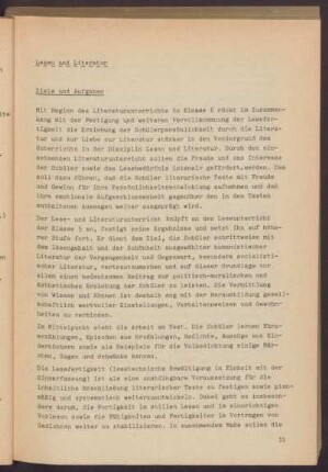 Lesen und Literatur
