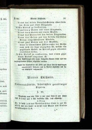 Vierter Abschnitt. Linienverhätnisse, Aehnlichkeit geradliniger Figuren.