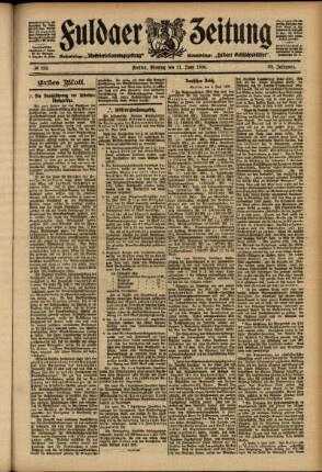 Erste Ausgabe vom Montag, den 11. Juni 1906.