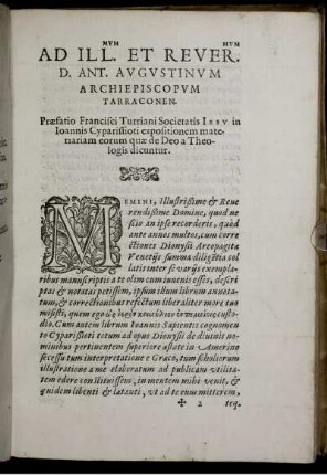 Praefatio Francisci Tutriani Societatis [...]