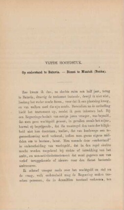 Vijfde hoofdstuk. Op onderstand te Batavia. - Dienst te Muntok (Banka)