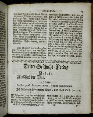 Dritte Geschicht-Predig. Inhalt. Aufschub der Buß