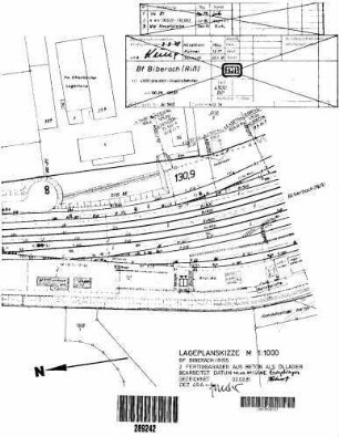 Biberach (Riß): Teillageplan - Standort Fertig-Garagen (als Öllager)