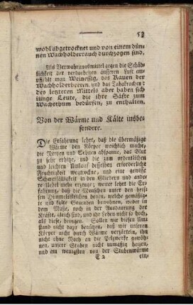 Von der Wärme und Kälte insbesondere.
