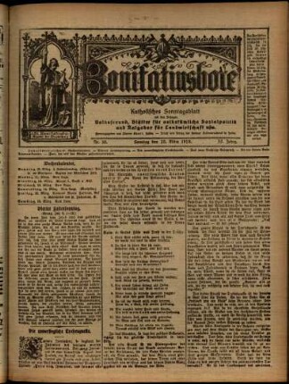 Ausgabe vom Sonntag, den 10. März 1918.