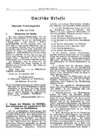 Einsparung von Papier : [Allgemeine Verwaltungssachen] ; [Für das Reich] ; [Amtliche Erlasse] ; [Amtlicher Teil]