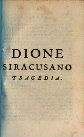 Dione Siracusano : Tragedia