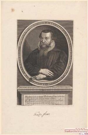 M. Christoph Leibnitz, ältester Diakon bei St. Sebald; geb. 30. Mai 1579; gest. 29. September 1632