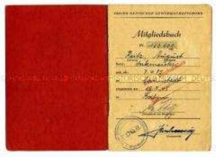 Mitgliedsbuch FDGB von August Reitz