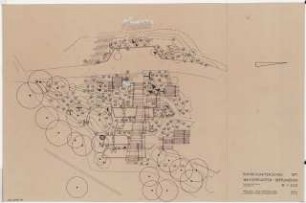 Bundesgartenschau 1971, Köln: Wassergarten Lageplan mit Pflanzplan Sommerblüher Zwiebelverteilung 1:200