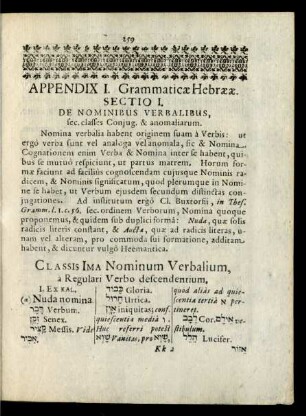 Appendix I. Grammaticae Hebraeae