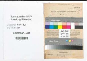 Entnazifizierung Kurt Eckemann , geb. 23.09.1900 (Angestellter)